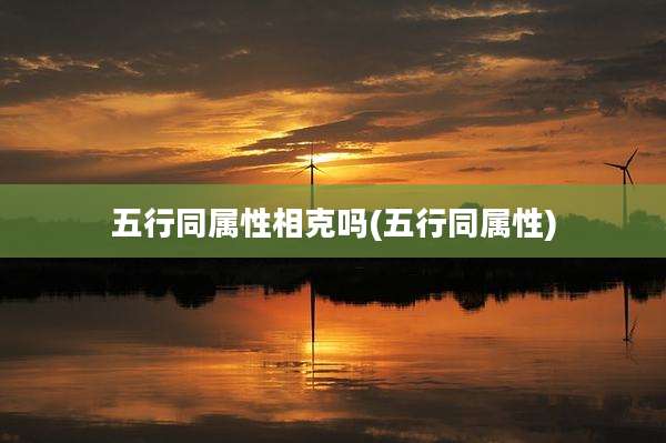 五行同属性相克吗(五行同属性)