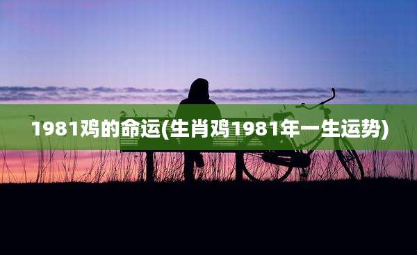 1981鸡的命运(生肖鸡1981年一生运势)