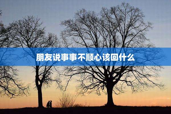 朋友说事事不顺心该回什么