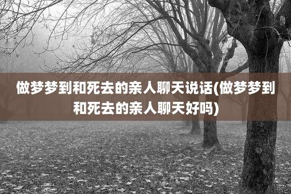 做梦梦到和死去的亲人聊天说话(做梦梦到和死去的亲人聊天好吗)
