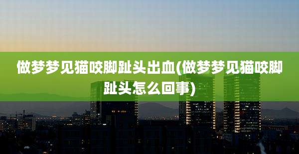做梦梦见猫咬脚趾头出血(做梦梦见猫咬脚趾头怎么回事)