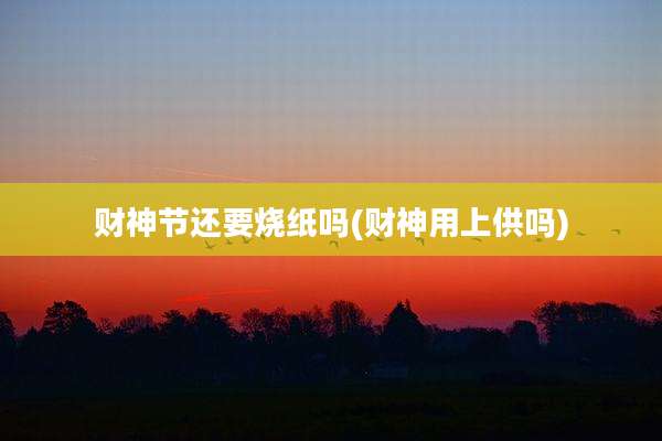 财神节还要烧纸吗(财神用上供吗)