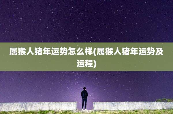 属猴人猪年运势怎么样(属猴人猪年运势及运程)