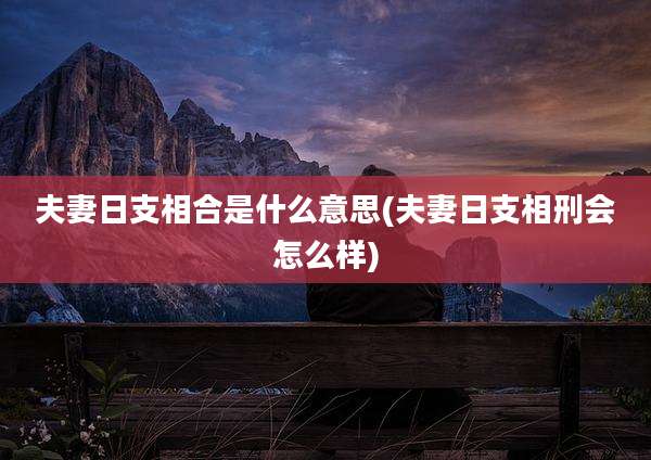 夫妻日支相合是什么意思(夫妻日支相刑会怎么样)