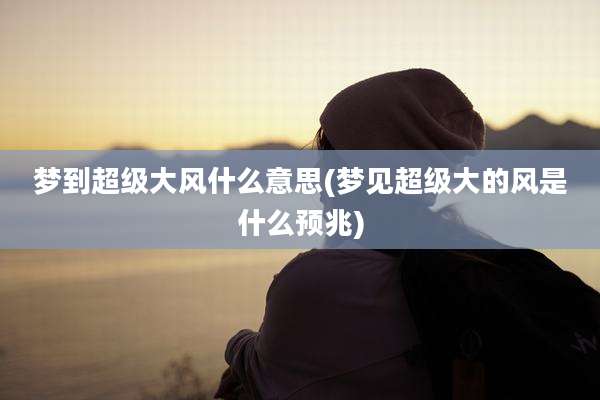 梦到超级大风什么意思(梦见超级大的风是什么预兆)