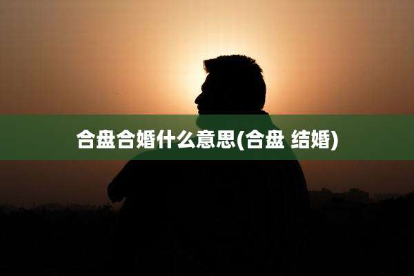 合盘合婚什么意思(合盘 结婚)