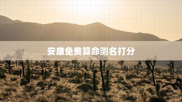 安康免费算命测名打分