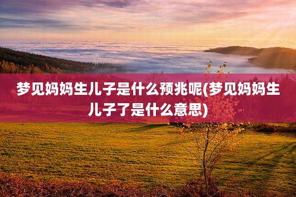 梦见妈妈生儿子是什么预兆呢(梦见妈妈生儿子了是什么意思)