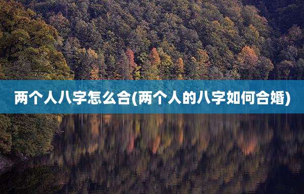 两个人八字怎么合(两个人的八字如何合婚)