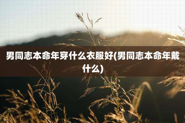 男同志本命年穿什么衣服好(男同志本命年戴什么)
