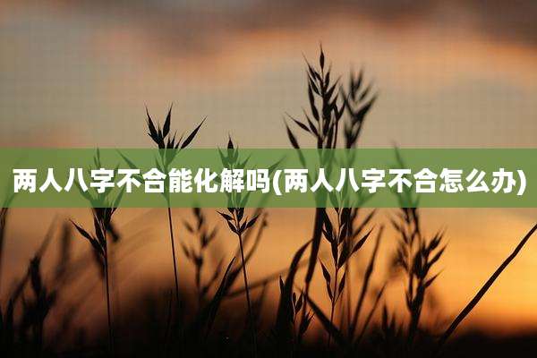 两人八字不合能化解吗(两人八字不合怎么办)