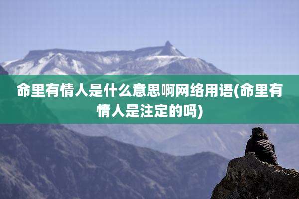 命里有情人是什么意思啊网络用语(命里有情人是注定的吗)