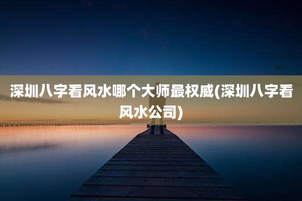 深圳八字看风水哪个大师最权威(深圳八字看风水公司)