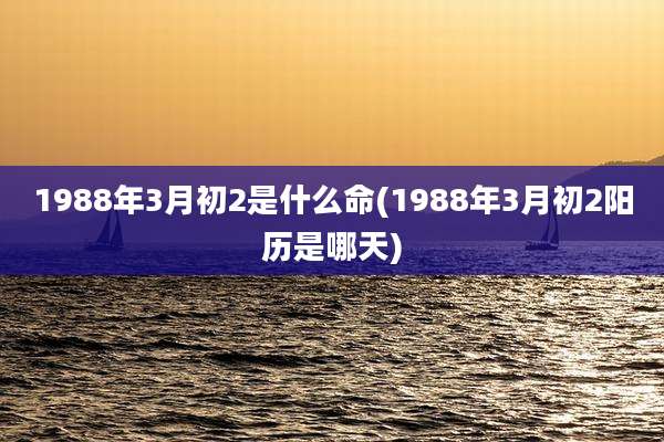 1988年3月初2是什么命(1988年3月初2阳历是哪天)