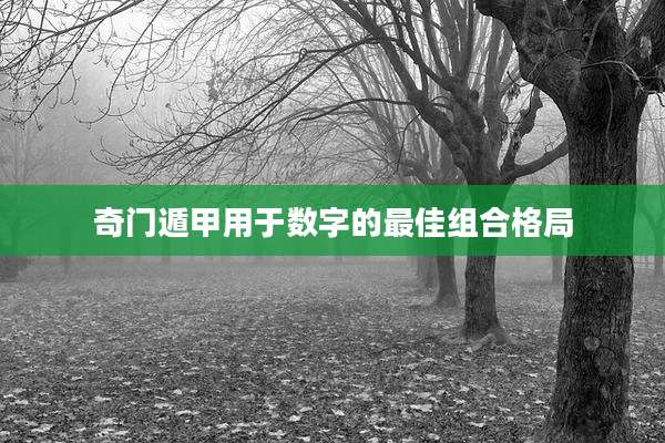 奇门遁甲用于数字的最佳组合格局