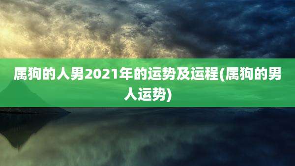 属狗的人男2021年的运势及运程(属狗的男人运势)