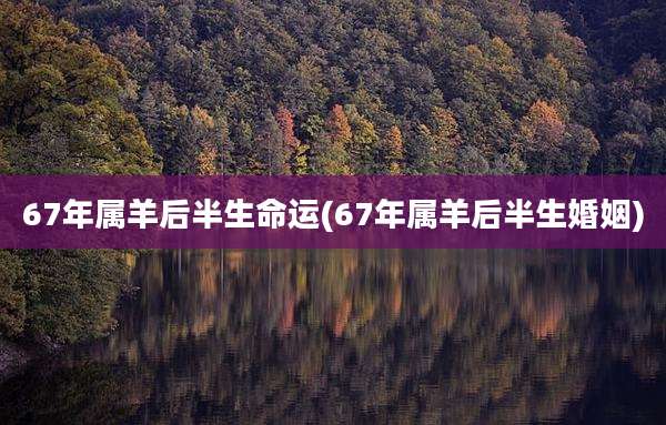 67年属羊后半生命运(67年属羊后半生婚姻)