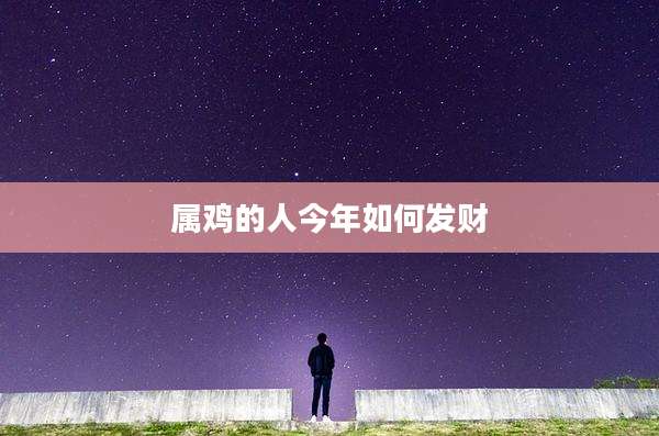 属鸡的人今年如何发财