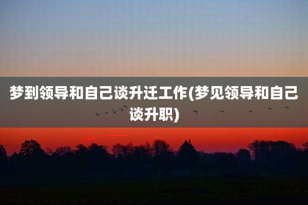 梦到领导和自己谈升迁工作(梦见领导和自己谈升职)