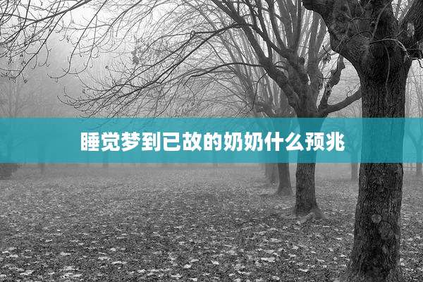 睡觉梦到已故的奶奶什么预兆