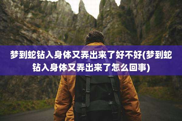 梦到蛇钻入身体又弄出来了好不好(梦到蛇钻入身体又弄出来了怎么回事)