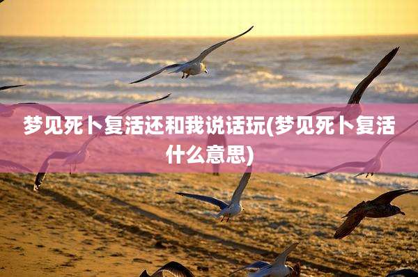 梦见死卜复活还和我说话玩(梦见死卜复活什么意思)