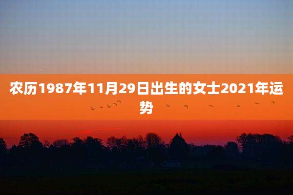 农历1987年11月29日出生的女士2021年运势
