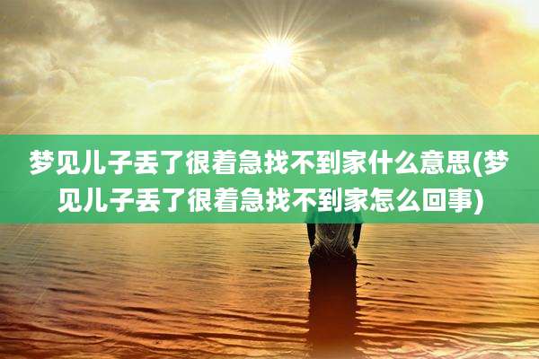 梦见儿子丢了很着急找不到家什么意思(梦见儿子丢了很着急找不到家怎么回事)