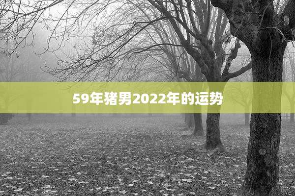 59年猪男2022年的运势