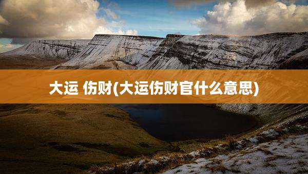 大运 伤财(大运伤财官什么意思)