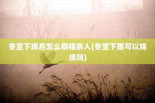 冬至下雨后怎么祭祖亲人(冬至下雨可以烧纸吗)