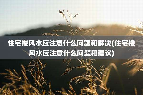 住宅楼风水应注意什么问题和解决(住宅楼风水应注意什么问题和建议)
