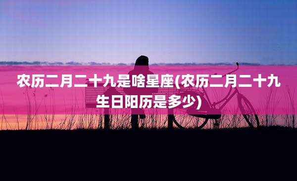 农历二月二十九是啥星座(农历二月二十九生日阳历是多少)