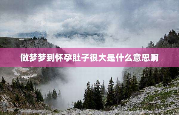 做梦梦到怀孕肚子很大是什么意思啊