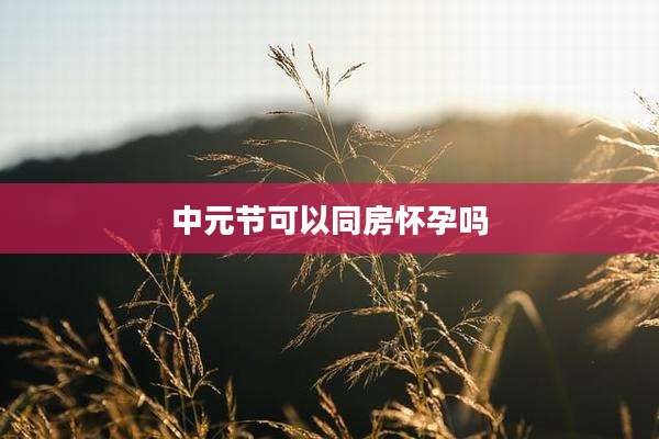 中元节可以同房怀孕吗