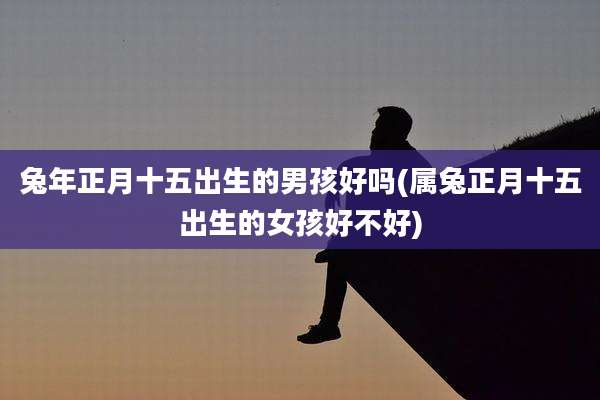 兔年正月十五出生的男孩好吗(属兔正月十五出生的女孩好不好)