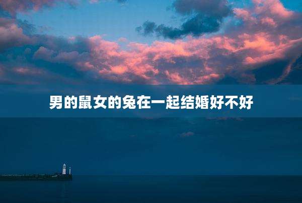 男的鼠女的兔在一起结婚好不好