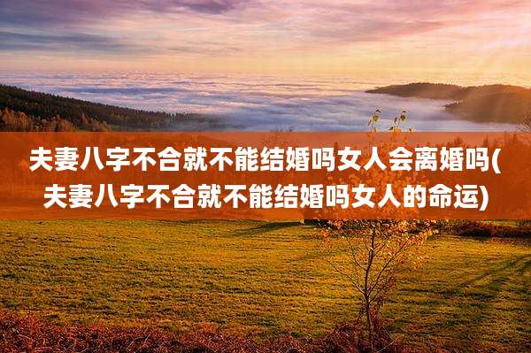 夫妻八字不合就不能结婚吗女人会离婚吗(夫妻八字不合就不能结婚吗女人的命运)