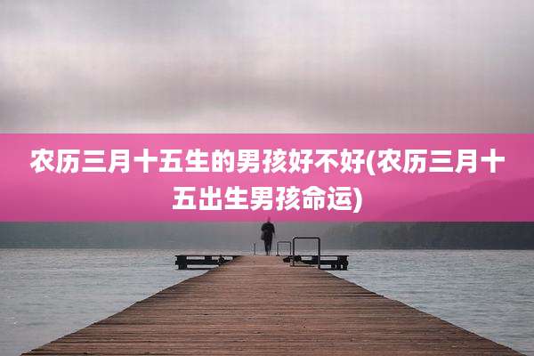 农历三月十五生的男孩好不好(农历三月十五出生男孩命运)