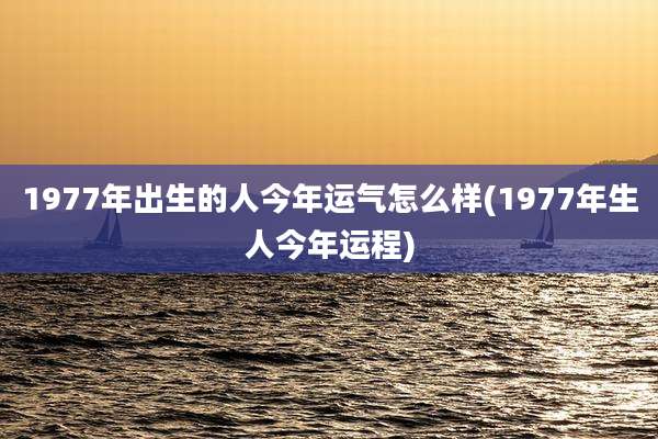 1977年出生的人今年运气怎么样(1977年生人今年运程)
