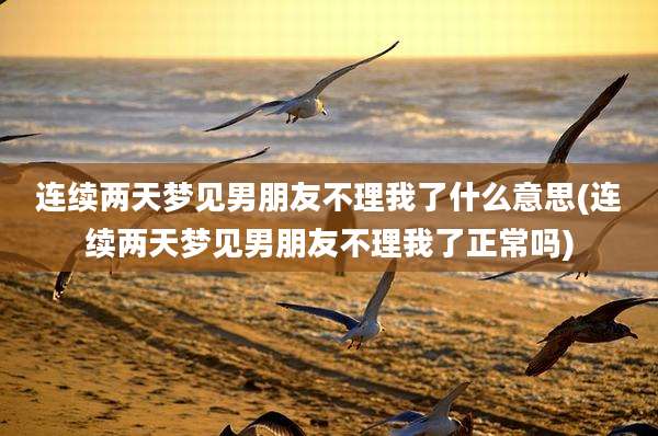 连续两天梦见男朋友不理我了什么意思(连续两天梦见男朋友不理我了正常吗)