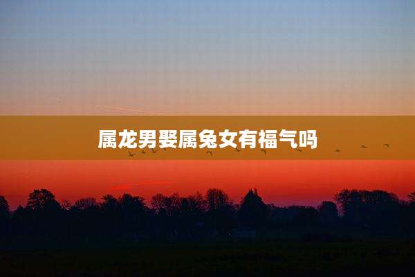属龙男娶属兔女有福气吗