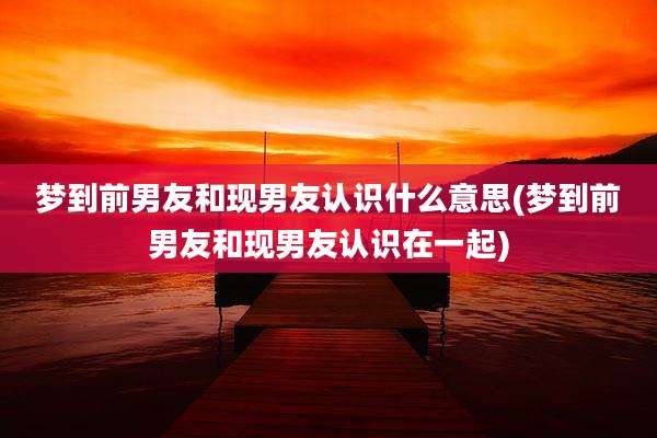 梦到前男友和现男友认识什么意思(梦到前男友和现男友认识在一起)