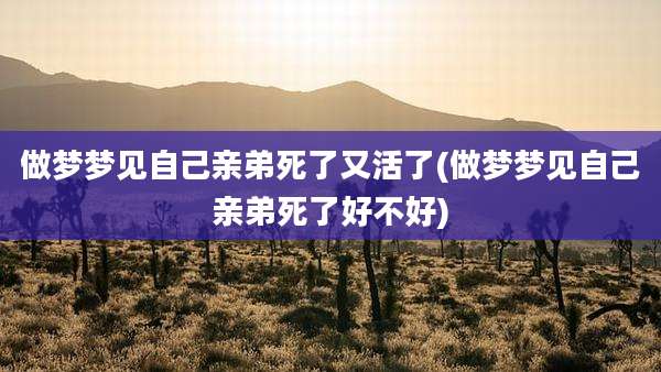 做梦梦见自己亲弟死了又活了(做梦梦见自己亲弟死了好不好)