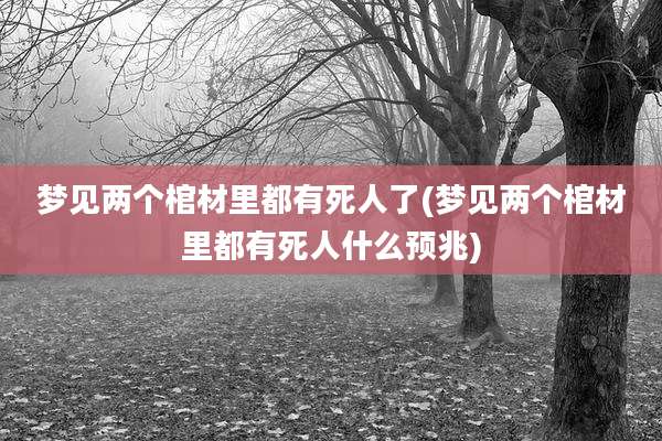 梦见两个棺材里都有死人了(梦见两个棺材里都有死人什么预兆)