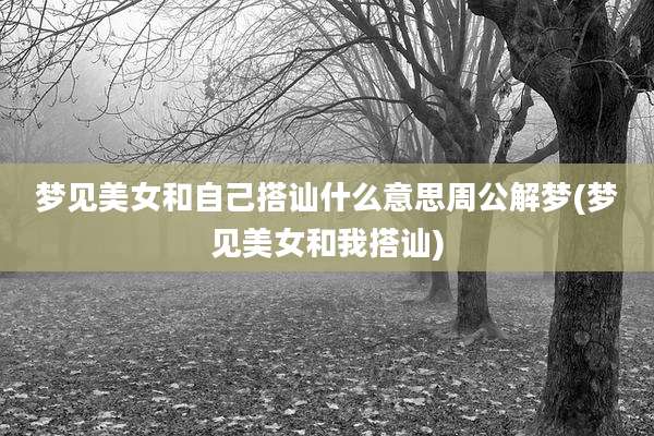 梦见美女和自己搭讪什么意思周公解梦(梦见美女和我搭讪)