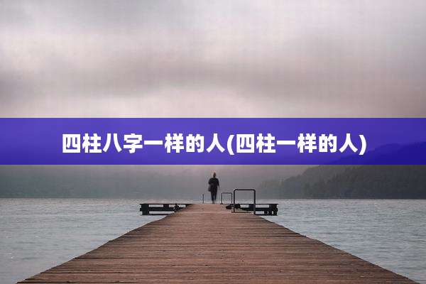 四柱八字一样的人(四柱一样的人)