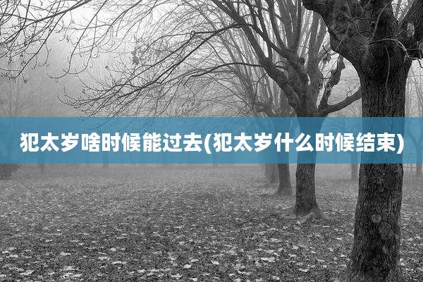 犯太岁啥时候能过去(犯太岁什么时候结束)