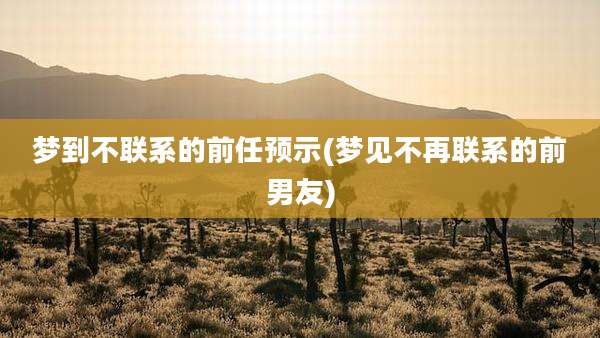 梦到不联系的前任预示(梦见不再联系的前男友)