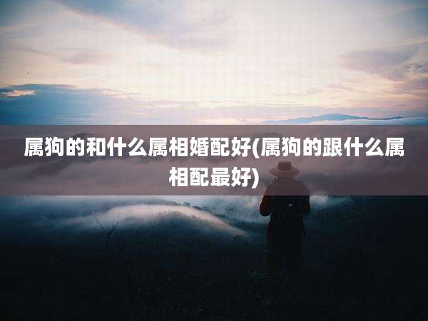 属狗的和什么属相婚配好(属狗的跟什么属相配最好)